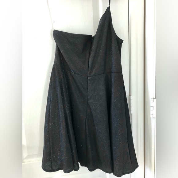 Lulu's Shimmering Black One-Shoulder Dress - Picture 5 of 5
